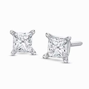 14K White Gold 1/4ct F/SI Natural Diamonds GSI Certified Screwback Stud Earrings